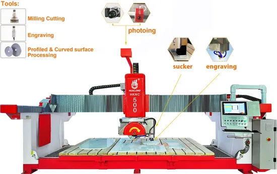 2025 Bcmc Automatic CNC Marble Bridge Saw 5 Axis Stone Cutting Machine Countertops Kitchen Top 3D Processing for Granite Quartz Tile Concrete 