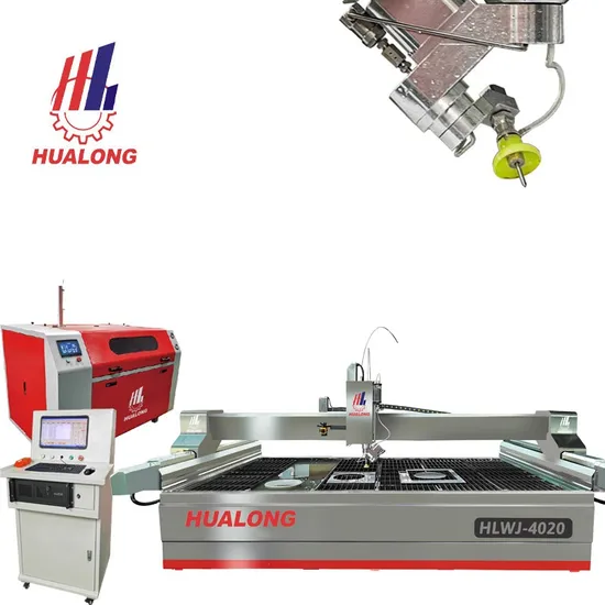 2025 Hualong Stone Machinery Waterjet Tile Steel Glass 5 Axis CNC Waterjet Cutting Machine for Granite Marble in Romania, Croatia, UK, Russia 