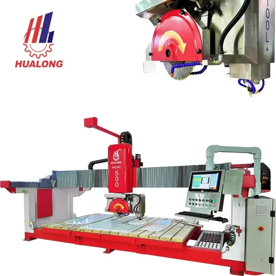 2025 Hualong Machinery Italy Esa System Auto Program Software Stone Cutting 5 Axis CNC Bridge Saw Machine for Marble, Kitchen Countertop Making in America 